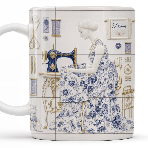 To My Princess In The Tower Inspired By Vintage Sewing Machine and Floral Dress - Personalized Custom Coffee Mug - HOB016_MG To My Princess In The Tower Inspired By Vintage Sewing Machine and Floral Dress - Personalized Custom Coffee Mug - HOB016_MG