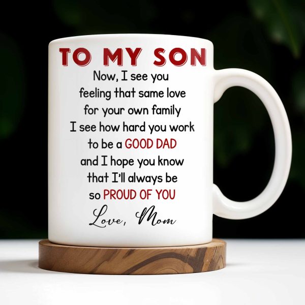 To My Son, City Skyline, People, Good Dad - Personalized Custom Coffee Mug - SON057_MG