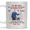 To My Son My Little Boy Yesterday, My Friend Today, Father And Son, Cityscape - Personalized Custom Coffee Mug - SON039_MG To My Son My Little Boy Yesterday, My Friend Today, Father And Son, Cityscape - Personalized Custom Coffee Mug - SON039_MG