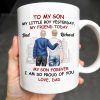 To My Son My Little Boy Yesterday, My Friend Today, Father And Son, Cityscape - Personalized Custom Coffee Mug - SON039_MG To My Son My Little Boy Yesterday, My Friend Today, Father And Son, Cityscape - Personalized Custom Coffee Mug - SON039_MG