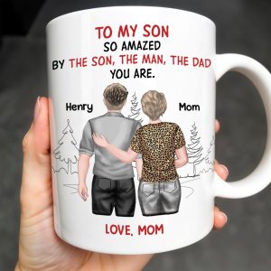 To My Son So Amazed By The Son, The Man, The Dad You Are, People And Trees - Personalized Custom Coffee Mug - SON046_MG