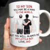 To My Son, You May Be A Man To The World, Father And Son Looking At City Skyline - Personalized Custom Coffee Mug - SON037_MG