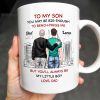 To My Son, You May Be Big Enough To Bench-Press Me, Father And Son, Urban Skyline - Personalized Custom Coffee Mug - SON051_MG To My Son, You May Be Big Enough To Bench-Press Me, Father And Son, Urban Skyline - Personalized Custom Coffee Mug - SON051_MG