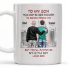 To My Son, You May Be Big Enough To Bench-Press Me, Father And Son, Urban Skyline - Personalized Custom Coffee Mug - SON051_MG To My Son, You May Be Big Enough To Bench-Press Me, Father And Son, Urban Skyline - Personalized Custom Coffee Mug - SON051_MG