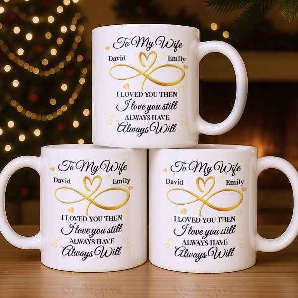 To My Wife, Infinity Heart, Always Love - Personalized Custom Coffee Mug - WIF060_MG