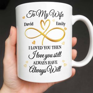 To My Wife, Infinity Heart, Always Love - Personalized Custom Coffee Mug - WIF060_MG