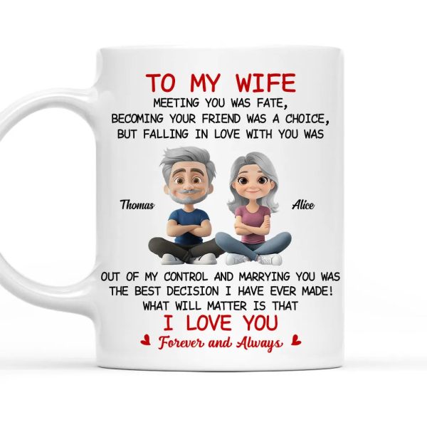 To My Wife Love Quote Ceramic Mug, Personalized Couple Cartoon, Romantic Morning Coffee Unique Gift To My Wife Love Quote Ceramic Mug, Personalized Couple Cartoon, Romantic Morning Coffee Unique Gift