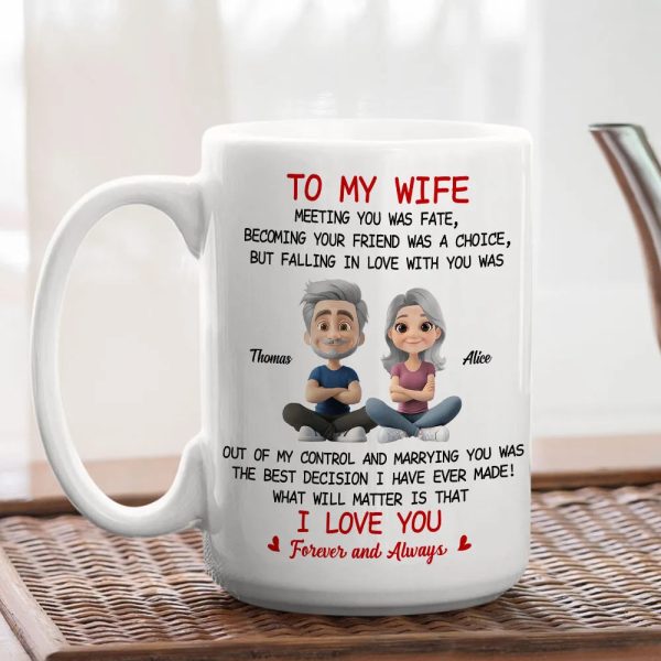 To My Wife Love Quote Ceramic Mug, Personalized Couple Cartoon, Romantic Morning Coffee Unique Gift To My Wife Love Quote Ceramic Mug, Personalized Couple Cartoon, Romantic Morning Coffee Unique Gift