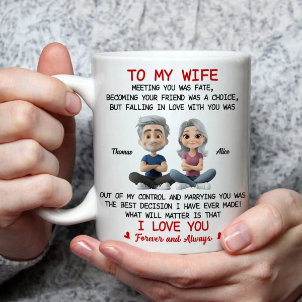 To My Wife Love Quote Ceramic Mug, Personalized Couple Cartoon, Romantic Morning Coffee Unique Gift To My Wife Love Quote Ceramic Mug, Personalized Couple Cartoon, Romantic Morning Coffee Unique Gift