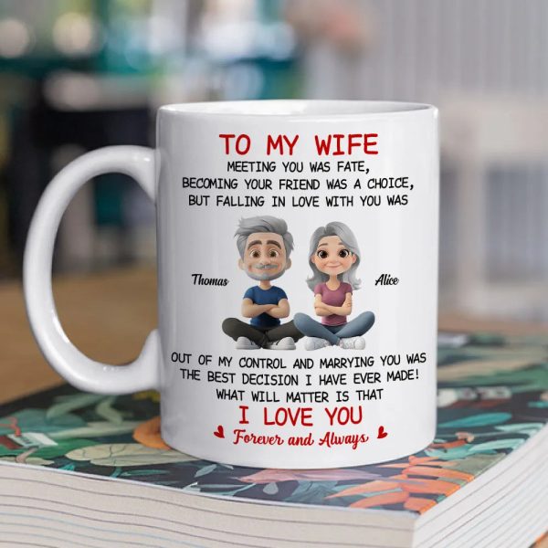 To My Wife Love Quote Ceramic Mug, Personalized Couple Cartoon, Romantic Morning Coffee Unique Gift To My Wife Love Quote Ceramic Mug, Personalized Couple Cartoon, Romantic Morning Coffee Unique Gift