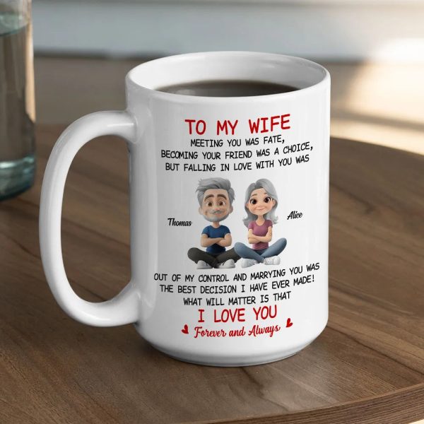 To My Wife Love Quote Ceramic Mug, Personalized Couple Cartoon, Romantic Morning Coffee Unique Gift To My Wife Love Quote Ceramic Mug, Personalized Couple Cartoon, Romantic Morning Coffee Unique Gift