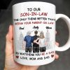 To Our Son-In-Law, The Only Thing Better Than Being Your Parent-In-Law, Family and Cityscape - Personalized Custom Coffee Mug - SON042_MG To Our Son-In-Law, The Only Thing Better Than Being Your Parent-In-Law, Family and Cityscape - Personalized Custom Coffee Mug - SON042_MG