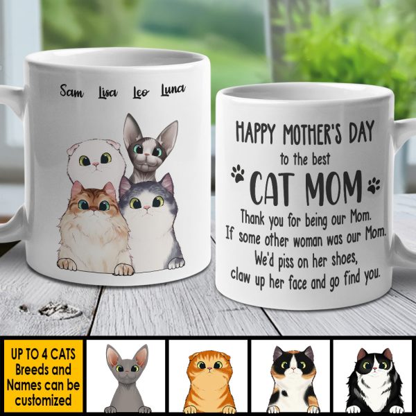 To The Best Cat Mom Thank You For Being Our Mom - Gift For Mother's Day - Personalized Mug To The Best Cat Mom Thank You For Being Our Mom - Gift For Mother's Day - Personalized Mug