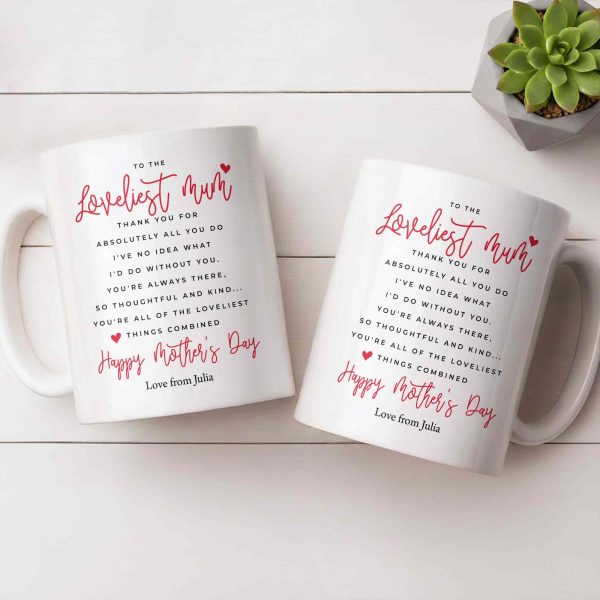 To The Loveliest Mum With Hearts - Personalized Custom Coffee Mug - MOM154_MG To The Loveliest Mum With Hearts - Personalized Custom Coffee Mug - MOM154_MG