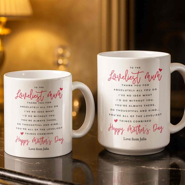To The Loveliest Mum With Hearts - Personalized Custom Coffee Mug - MOM154_MG To The Loveliest Mum With Hearts - Personalized Custom Coffee Mug - MOM154_MG