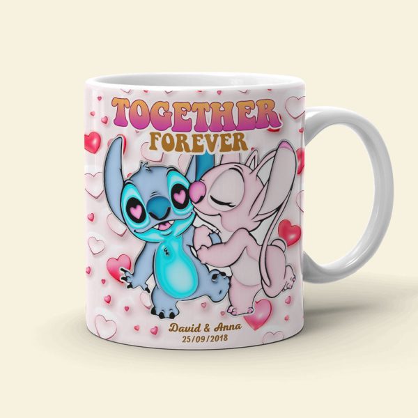 Together Forever, Couple Gift, Personalized Coffee Mug, Cartoon Couple Mug 03NATI271023 Together Forever, Couple Gift, Personalized Coffee Mug, Cartoon Couple Mug 03NATI271023