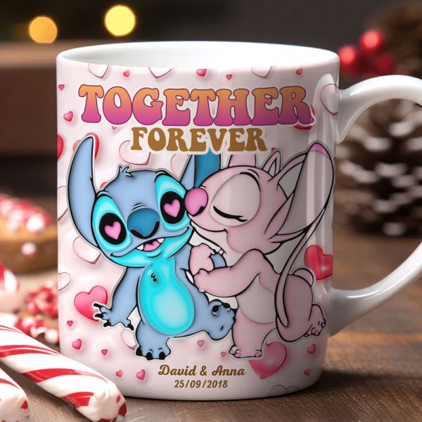 Together Forever, Couple Gift, Personalized Coffee Mug, Cartoon Couple Mug 03NATI271023 Together Forever, Couple Gift, Personalized Coffee Mug, Cartoon Couple Mug 03NATI271023