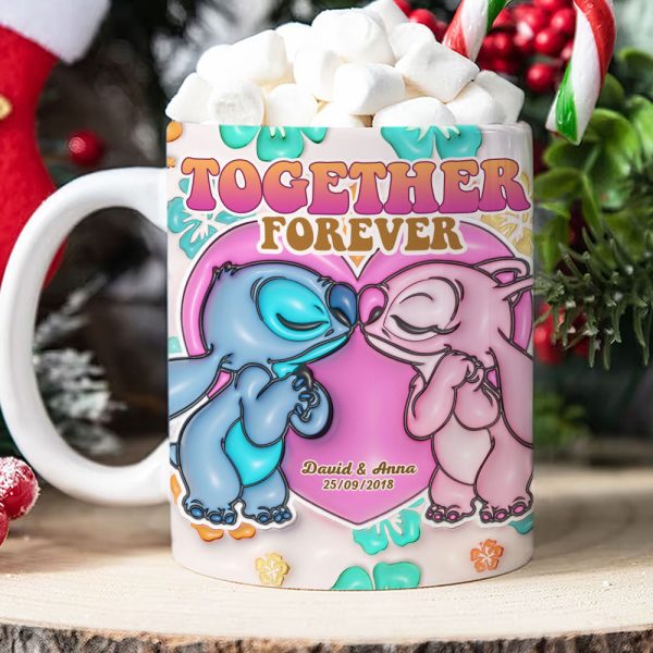 Together Forever, Couple Gift, Personalized Coffee Mug, Cartoon Couple Mug 03NATI271023 Together Forever, Couple Gift, Personalized Coffee Mug, Cartoon Couple Mug 03NATI271023
