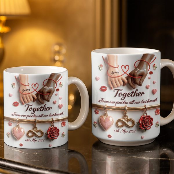 Together From Our First Kiss Infinity Symbol And Rose - Personalized Custom Coffee Mug - CPL1304_MG Together From Our First Kiss Infinity Symbol And Rose - Personalized Custom Coffee Mug - CPL1304_MG