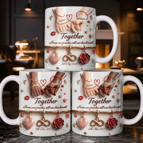 Together From Our First Kiss Infinity Symbol And Rose - Personalized Custom Coffee Mug - CPL1304_MG Together From Our First Kiss Infinity Symbol And Rose - Personalized Custom Coffee Mug - CPL1304_MG