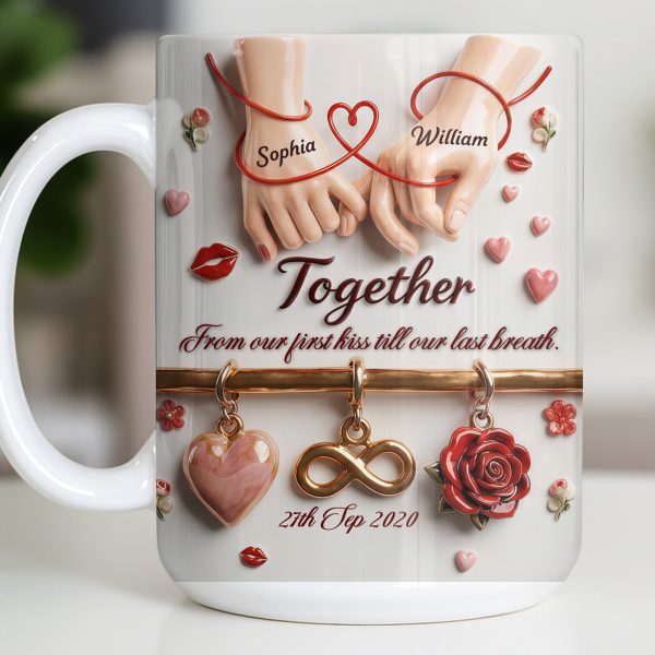 Together From Our First Kiss Infinity Symbol And Rose - Personalized Custom Coffee Mug - CPL1304_MG Together From Our First Kiss Infinity Symbol And Rose - Personalized Custom Coffee Mug - CPL1304_MG
