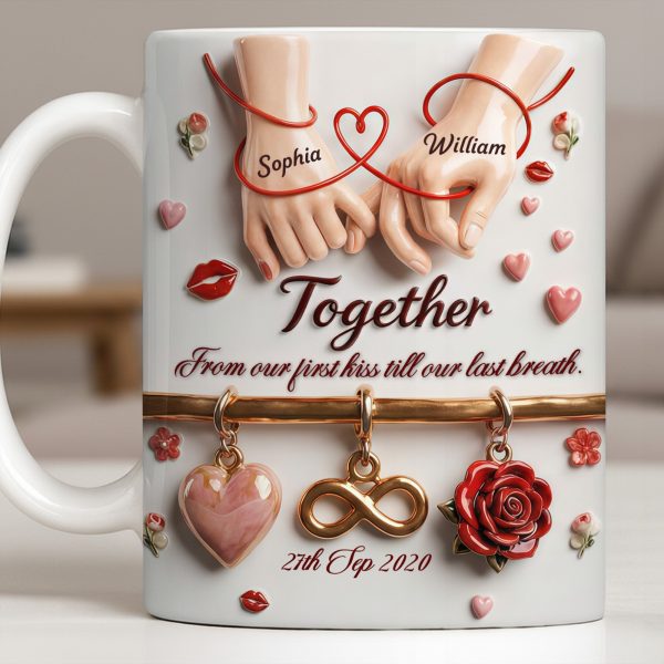 Together From Our First Kiss Infinity Symbol And Rose - Personalized Custom Coffee Mug - CPL1304_MG Together From Our First Kiss Infinity Symbol And Rose - Personalized Custom Coffee Mug - CPL1304_MG