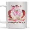 Together Is Our Favorite Place To Be, Swans and Hearts - Personalized Custom Coffee Mug - CPL411_MG Together Is Our Favorite Place To Be, Swans and Hearts - Personalized Custom Coffee Mug - CPL411_MG