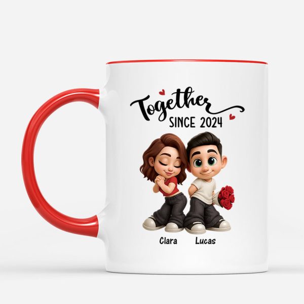 Together Since Ceramic Mug, Personalized Couple Keepsake For Morning Coffee, Sweet Unique Gift For Couples Together Since Ceramic Mug, Personalized Couple Keepsake For Morning Coffee, Sweet Unique Gift For Couples