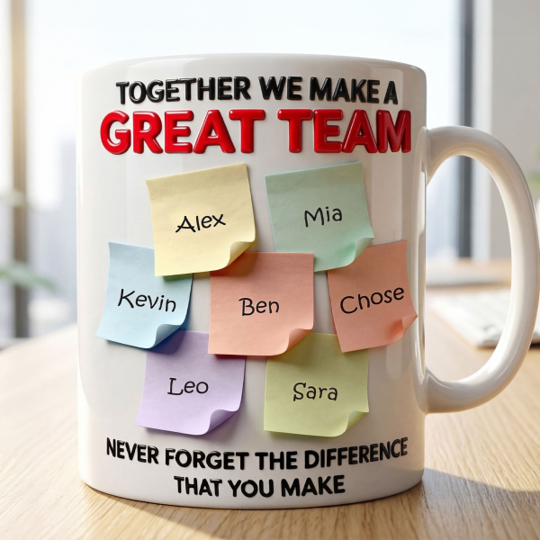 Together We Make A Great Team - Personalized White Edge-to-Edge Mug - Gift For Coworkers NL122 Together We Make A Great Team - Personalized White Edge-to-Edge Mug - Gift For Coworkers NL122