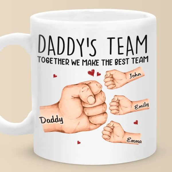 Together We Make The Best Team - Family Personalized Custom Mug - Father's Day, Gift For Dad, Grandpa Together We Make The Best Team - Family Personalized Custom Mug - Father's Day, Gift For Dad, Grandpa