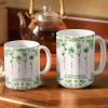 Toile De Jouy Birth Flower Grow An Old Friend - Personalized White Edge-to-Edge Mug Toile De Jouy Birth Flower Grow An Old Friend - Personalized White Edge-to-Edge Mug
