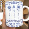 Toile De Jouy Birth Flower Sisters From The Same Garden - Personalized White Edge-to-Edge Mug Toile De Jouy Birth Flower Sisters From The Same Garden - Personalized White Edge-to-Edge Mug