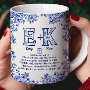 Toile de Jouy Faith & Love Mug Personalized Gifts For Couple 01HYDT061025