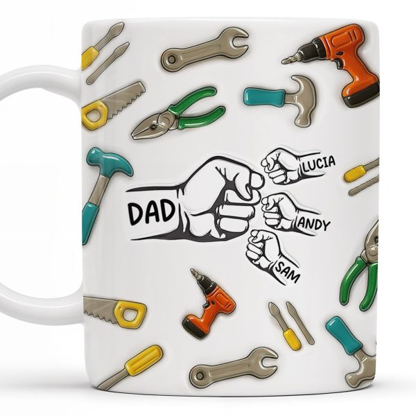 Tools and Fist Bump Design, A Heartfelt Gift - Personalized Custom Coffee Mug - DAD128_MG