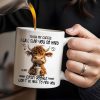 Touch My Coffee I Will Slap You So Hard Cow and Coffee Cup Design - Personalized Custom Coffee Mug - COL060_MG