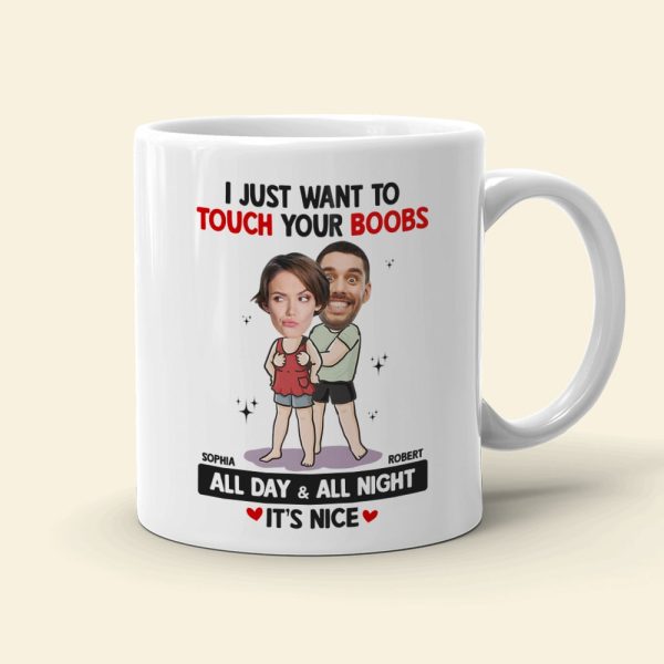 Touch Your Boobs, Custom Couple Mug Personalized, Mugs Custom Girlfriend, Gift For Couple Touch Your Boobs, Custom Couple Mug Personalized, Mugs Custom Girlfriend, Gift For Couple