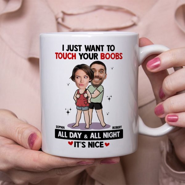 Touch Your Boobs, Custom Couple Mug Personalized, Mugs Custom Girlfriend, Gift For Couple Touch Your Boobs, Custom Couple Mug Personalized, Mugs Custom Girlfriend, Gift For Couple
