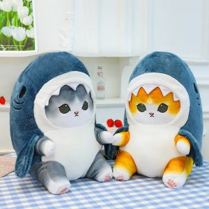 Transformed Cat Doll Plush Toy - Adorable Shark Design for Kids