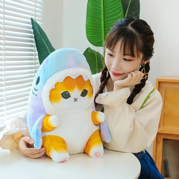 Transformed Cat Doll Plush Toy - Adorable Shark Design for Kids