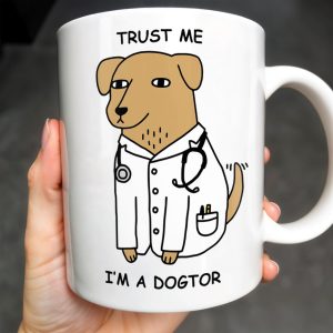 Trust Me, I'm A Dogtor, Dog With Stethoscope - Personalized Custom Coffee Mug - DOC026_MG