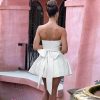 Tube Frill Ruched Bow Mini Dress Tube Frill Ruched Bow Mini Dress