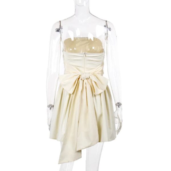 Tube Frill Ruched Bow Mini Dress Tube Frill Ruched Bow Mini Dress