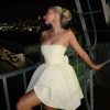 Tube Frill Ruched Bow Mini Dress Tube Frill Ruched Bow Mini Dress