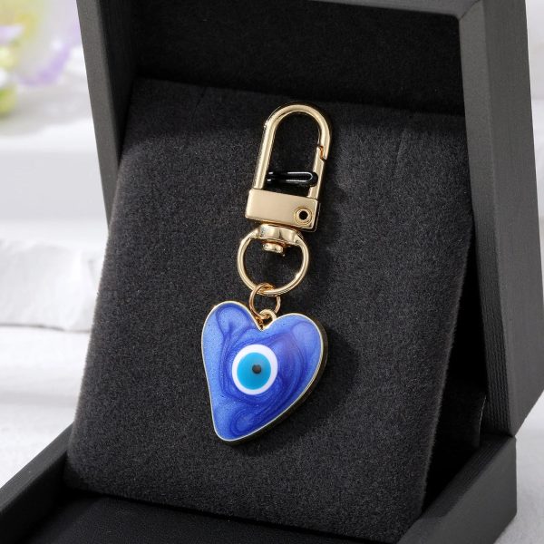 Turkish Heart Evil Eye Enamel Pendant Keychains Turkish Heart Evil Eye Enamel Pendant Keychains