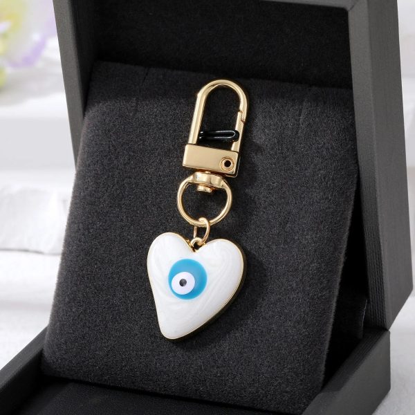 Turkish Heart Evil Eye Enamel Pendant Keychains Turkish Heart Evil Eye Enamel Pendant Keychains