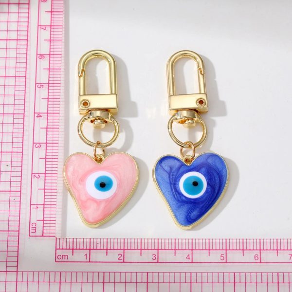 Turkish Heart Evil Eye Enamel Pendant Keychains Turkish Heart Evil Eye Enamel Pendant Keychains