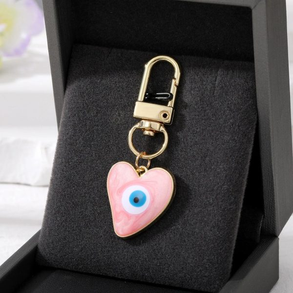Turkish Heart Evil Eye Enamel Pendant Keychains Turkish Heart Evil Eye Enamel Pendant Keychains