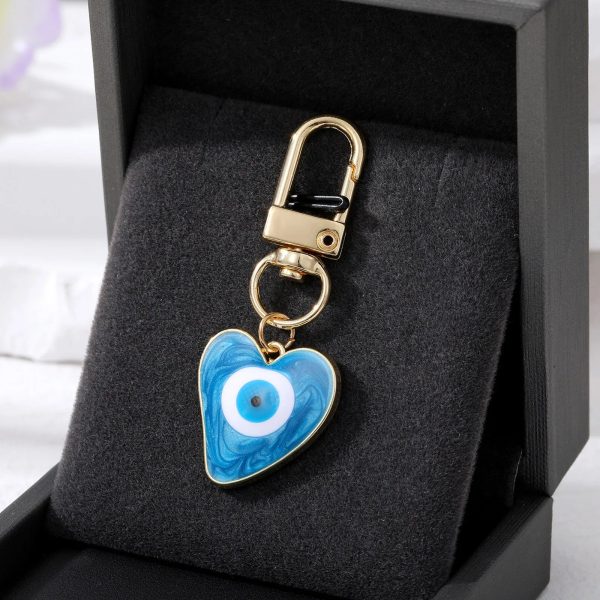 Turkish Heart Evil Eye Enamel Pendant Keychains Turkish Heart Evil Eye Enamel Pendant Keychains