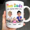 Two Dads Are Better Than One, Cartoon Characters and Ice Cream - Personalized Custom Coffee Mug - DAD109_MG Two Dads Are Better Than One, Cartoon Characters and Ice Cream - Personalized Custom Coffee Mug - DAD109_MG