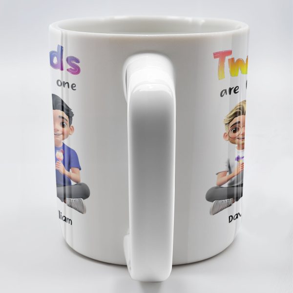 Two Dads Are Better Than One, Cartoon Characters and Ice Cream - Personalized Custom Coffee Mug - DAD109_MG Two Dads Are Better Than One, Cartoon Characters and Ice Cream - Personalized Custom Coffee Mug - DAD109_MG